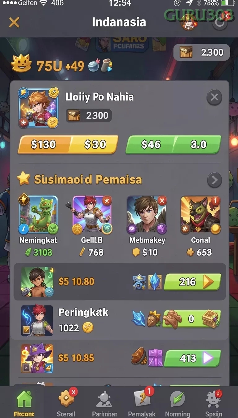 Cuplikan layar API88 — aktivitas