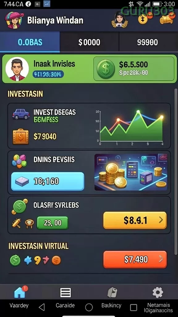Cuplikan layar API88 — menu navigasi